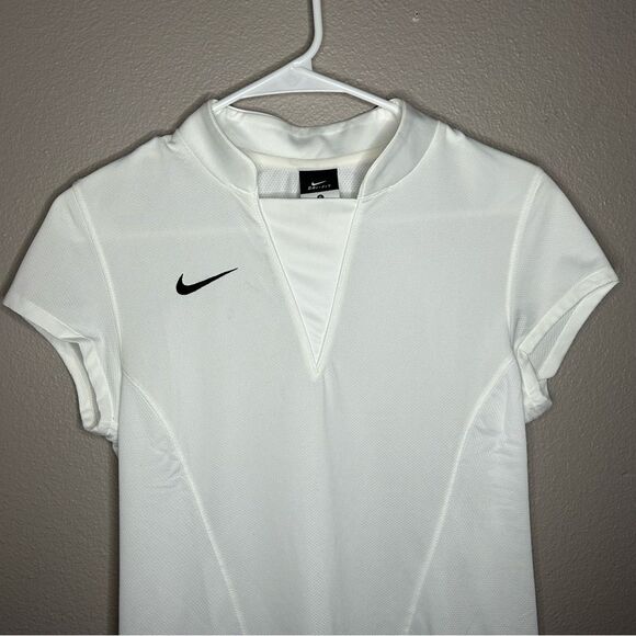 Nike dri fit white sheer mesh short sleeve top women’s size small - Picture 2 of 10